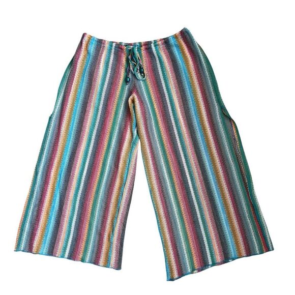 BECA Multicolor Striped Knit Wide-Leg Pants Size 14/16 - Picture 2 of 9